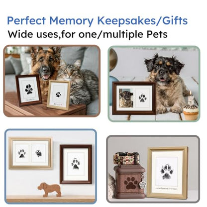 MYPAWLETS Pet Pawprint Ink Pads & Frames Kit,Dog Nose Print,4 Pack | Clean Touch,Mess-Free Paw Print Kit Keepsakes for Dog/Cat,Quality Frames (6x8),Memorial,Dog Lover Gifts,for 1/Multiple Pets - size: 4 Packs-Medium