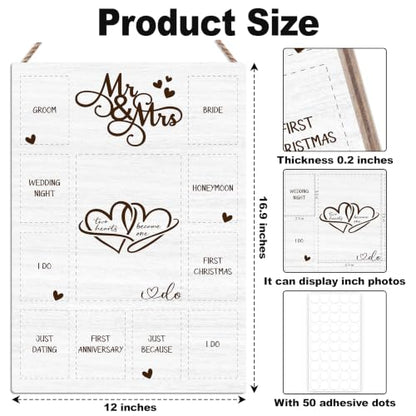 Wedding Photo Board, Collage Photo Hanging Display Picture Board - color: Wedding