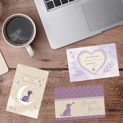 Geyoga 36 Set Pet Sympathy Card with Envelope Bulk, Retro Purple - color: Retro Purple