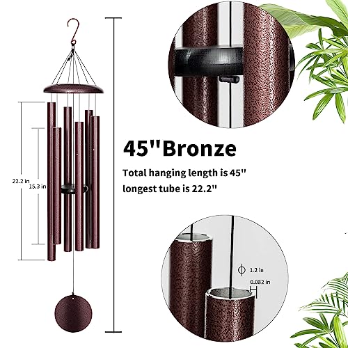 Wind Chimes Outdoor Deep Tone, 45 in Large Wind Chimes for Outside, Wind Chime Gifts for Mother's Day/Housewarming/Christmas