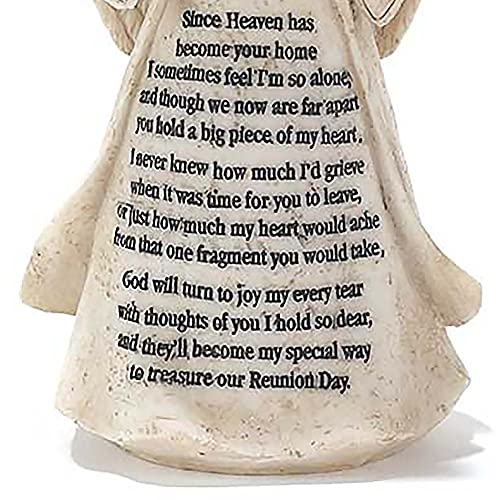 The Reunion Heart in Memory Resin Stone 6 inch Angel Figurine