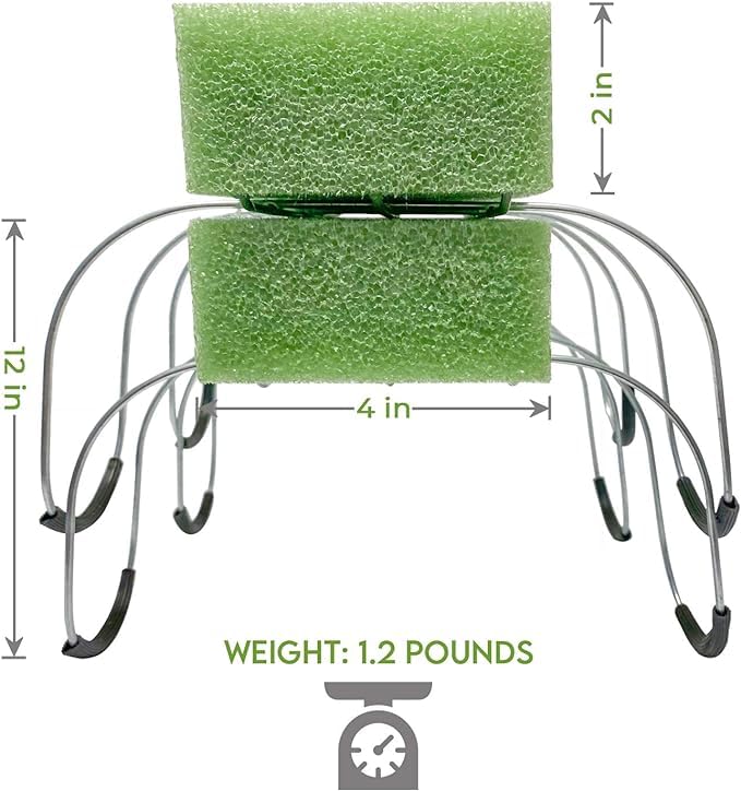 2 Pack 12 Inch Wire Headstone Saddle with Foam Attached Plus! 24 Sprays Green Leather Fern Artificial Silk Leaves 16" Made in the USA
