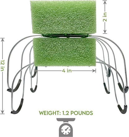 2 Pack 12 Inch Wire Headstone Saddle with Foam Attached Plus! 24 Sprays Green Leather Fern Artificial Silk Leaves 16" Made in the USA