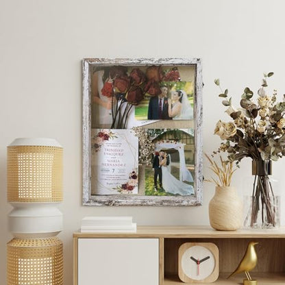 16x20 Wedding Bouquet Shadow Box Display Case,White - color: White, size: 16*20