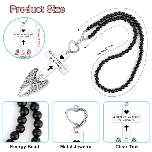 Heigebi Memorial Car Charm Sympathy Gift for Loss of Mother Father Daughter Son Sister Brother Car Rearview Mirror Hanging Accessories Memorial Ornament Remembrance Keepsake