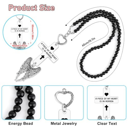 Heigebi Memorial Car Charm Sympathy Gift for Loss of Mother Father Daughter Son Sister Brother Car Rearview Mirror Hanging Accessories Memorial Ornament Remembrance Keepsake