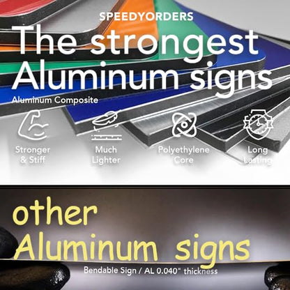 Custom Outdoor Aluminum Signs, Personalized Business Signs, Waterproof Silver Brushed Metal 12x8 In - color: Silver Brushed, size: 12x8 Inches