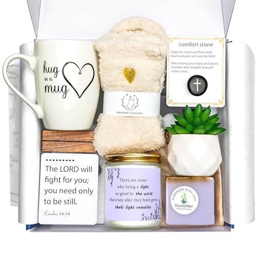Sympathy Gift Baskets - Condolences Gift Box for Loss of Loved One, Sorry for Your Loss Gift Basket, Memorial Gifts for Mom, Dad, Husband - Bereavement Grief Gifts - Grieving Gift Box for Funeral
