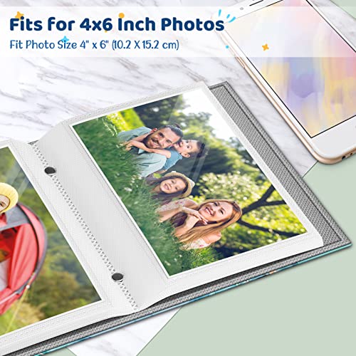 Fintie Photo Album 4x6 Photos - 52 Pockets Small Wallet Albums For Family | Vegan Leather Cover, 4X6 Picture Keepsakes, Family/Wedding/Travel Memory Book, Baby/Kids/Boys/Girls Gift, Emerald Marble - color: Emerald Marble