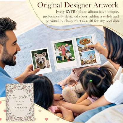Christian Photo Album 4x6, Christian Gifts for Women, Be Still and Know That I Am God Bible Verse 18 Pockets Small Picture Memory Photo Album for Family Anniversary Travel Vacation - color: Bible Still