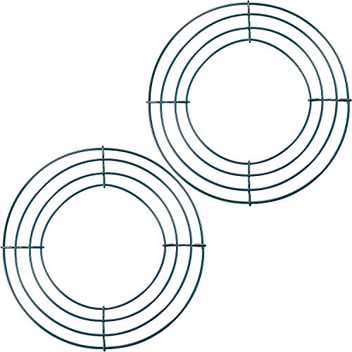 Sumind 2 Pack 8 Inch Metal Wire Wreath Frame Round Making Rings DIY Decor | Wreath Form Base in Florals,Wedding Fall Decor, Hanger Flower for Thanksgiving Halloween Christmas Wedding - size: 8 Inch