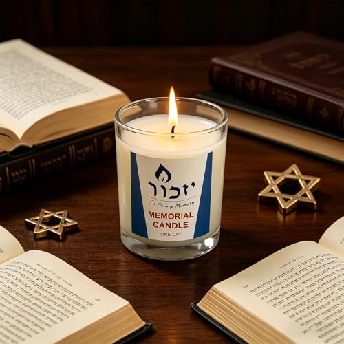 Memorial Candles for Loss of Loved One - Hand Poured 7oz Yahrzeit Candles (White) - Long Lasting 30hr Soy Wax Tribute for Jewish Sympathy, Shiva, Funeral & Remembrance - Unscented Bereavement Gifts