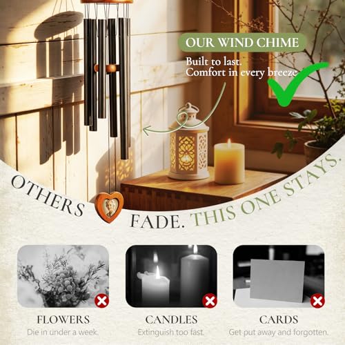 32" Wind Chimes Outdoor, Memorial Wind Chimes for Loss of Loved One, Deep Tone Sympathy Gift for Mom Dad
