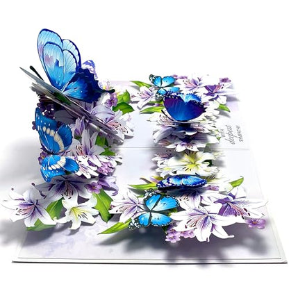 Paper With Deepest Sympathy Card, Lily Pop Up Cards, Loss of Loved One, Pet, Mom, Dad, Child, Thinking Of You, Condolence, Bereavement, Grief (Lily and Butterfly) - color: Lily and Butterfly