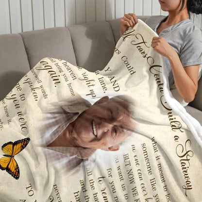 Custom Memorial Blanket with Picture Personalized Sympathy Remembrance Condolences Bereavement Gifts Sympathy Gifts for Loss of Loved One Mother Dad Grandma Grandpa Sister Daughter Friend - color: Design6