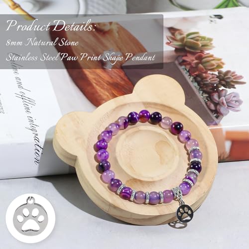 Clearain Pet Memorial Gifts for Dogs, Rainbow Bridge Bracelets for Women Men, Cat Memorial Gifts for Loss of Cat, Dog Passing Away Remembrance Sympathy Gift