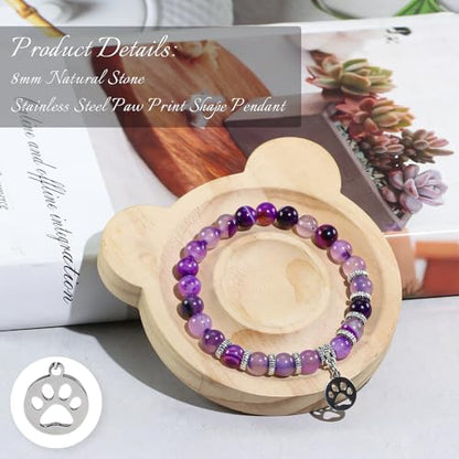 Clearain Pet Memorial Gifts for Dogs, Rainbow Bridge Bracelets for Women Men, Cat Memorial Gifts for Loss of Cat, Dog Passing Away Remembrance Sympathy Gift