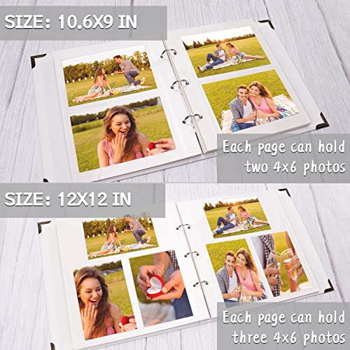 Vienrose 3 Rings Self Adhesive Photo Album 20 Sheets/40 Pages White | Hardcover, DIY Scrapbooking Kit, Paper Scrapbook, 9 x 10 6 inch, Lover Friends Kids Wedding - color: White, size: 9'' x 10.6''40Pages