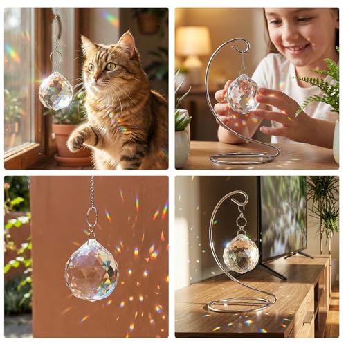 Sympathy Gifts for Loss of Loved One,Tabletop Hanging Crystal Suncatcher - color: Clear