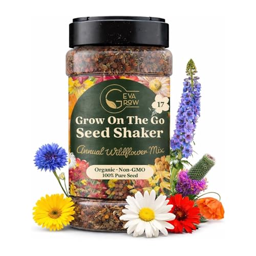 Wildflower Seed Shaker – Awesome Annual Mix by GevaGrow - 2 Ounce Shaker - size: 2oz Shaker, style: Annual Wildflower Mix