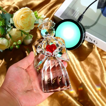 Ornalrist Crystal Healing Angel Figurines with Multicolor LED Light | Healing, Express Sympathy, Comfort and Remembrance, 5.9', Gift Boxed - color: Heart