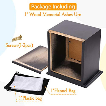 BRKURLEG Dog Urns for Ashes, Animal Wood Urn, Black - color: Black