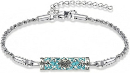 Urn Bracelet for Ashes Tree of Life/Turquoise/Sunflower Cremation Bracelet for Women