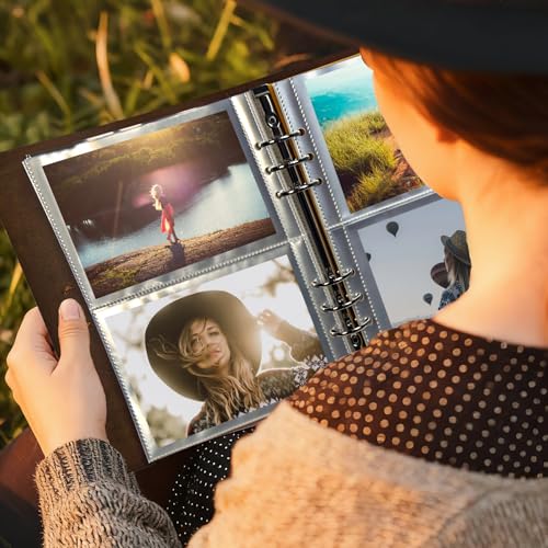 Genuine Leather 4x6 Photo Album, with Writing Space - color: Love