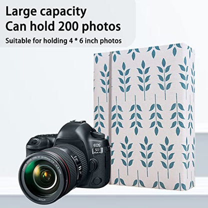 Photo Album 4x6 200 Photos Linen Cover Picture Photo Book for Family Wedding Anniversary Baby Vacation (200 Photos (4x6), Plantain Leaves) - color: Plantain Leaves, size: 200 Photos (4x6)