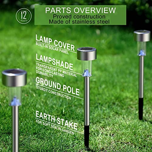 Solar Lights Outdoor Waterproof, Solar Garden Lights, Warm White, 12Pack - color: Warm White, size: 12 Pack