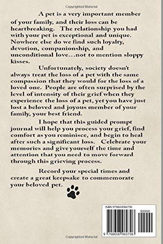 Pet Grief Journal Golden Retriever: Guided Prompt Keepsake Workbook