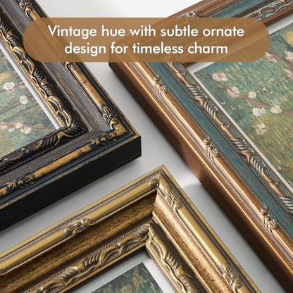 Antique Picture Frames 8x8 with Stand for Drawings Prints,Gold - color: Gold, size: 8x8"