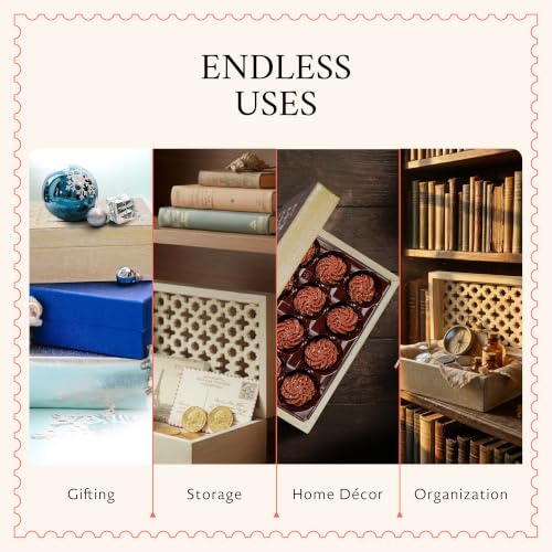 Mela Artisans Trellis Mango Wood Storage Box - Whitewash, 9x6 in - color: Whitewash, size: Large
