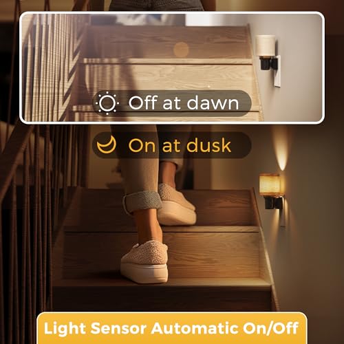L LOHAS LED Night Lights Plug into Wall,Linen Fabric Cylinder Night Light - color: Cylinder-3000K, size: 1 Pack