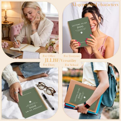 JLLBF Dog Remembrance Gift Spiral Notebook 5.5x8.3in | Memorial Gifts Notebooks for Loss of Dogs, Loss of Dog Sympathy Gift, Sage Green Letters to My Dog Journal Notebook - color: Letters To Dog