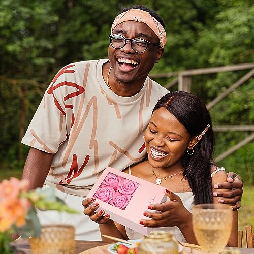 Money Box for Cash Gift Pull, Money Gift Boxes for Cash on Birthday, Christmas, Graduation, Mother's Day, for Husband, Wife, Girlfriend, Mother With Soap Rose Flower and Greeting Cards (Pink+Pink) - color: Pink+Pink