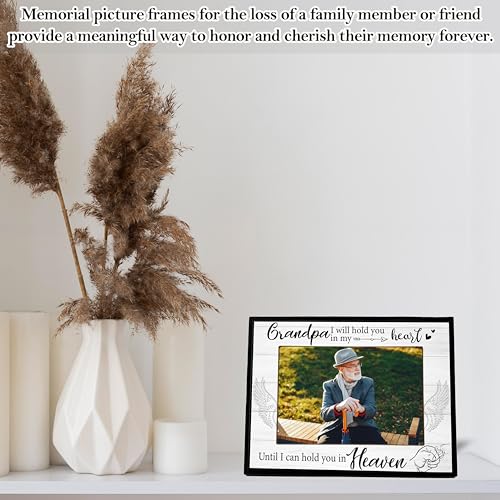 Grandpa Picture Frame, Memorial Gifts for Loss of Grandpa, Grandfather Sympathy Gifts, 4x6 Bereavement Photo Frame for Tabletop Display Photo Insert - L02 - style: loss of grandpa 2
