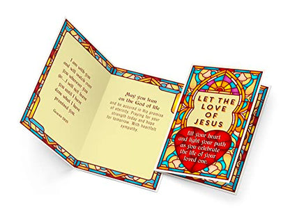 Assorted Religious Sympathy Cards 12 Pack, Prime Greetings, Made in America, Eco-Friendly, Thick Card Stock with Premium Envelope 5in x 7.75in, Packaged in Protective Mailer