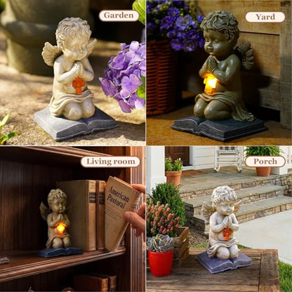 Solar Memorial Angel Garden Statue,