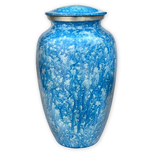 Corsica Blue Adult Cremation Urn - Exquisite Funeral Urn with Serene Blue Finish (Large) - size: Adult