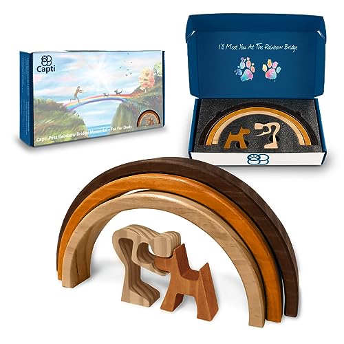 Capti Rainbow Bridge Memorial Gifts - I'll Meet You at The Rainbow Bridge - Pet Loss Keepsakes for Dog Moms & Dads, Bereavement Sympathy Gifts