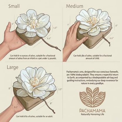 Cruise Approved Biodegradable Water Burial Urn, Ivory Flower, Large Adult - size: Large