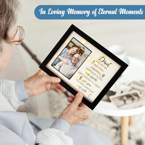 Memorial Gifts LED Shadow Box 4x6 Picture Frame Sympathy for Loss of Dad | Bereavement Gifts Ideas in Memory of Loved One for Loss of Father Grandfather Condolences Remembrance Grief Funeral - size: Dad Memorial