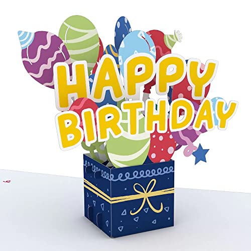 Lovepop Happy Birthday Balloon Box Paperpop Pop-Up Card with Envelope | Paperpop Card 4.5x5.9; 3D Balloon Greeting Card for Husband, Wife, Kids, Daughter, Mom, Him, Women, Son, Teacher, Men - color: Happy Birthday Balloon Box