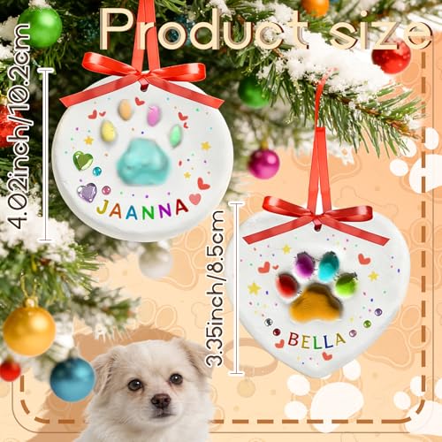 KEEPFINE Pet Paw Print Impression Kit for Dogs Cats with Trinkets, DIY Clay Keepsake, Personalized Gifts for Pet Lovers