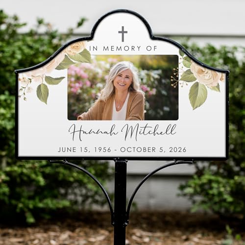 Personalized Memorial Garden Stake with Photo, Sympathy Plaque - color: Photo