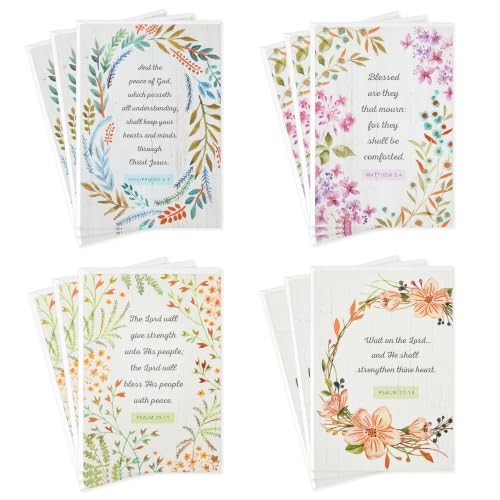 Hallmark DaySpring Assorted Religious Sympathy Cards, 12-Pack (Flowers)