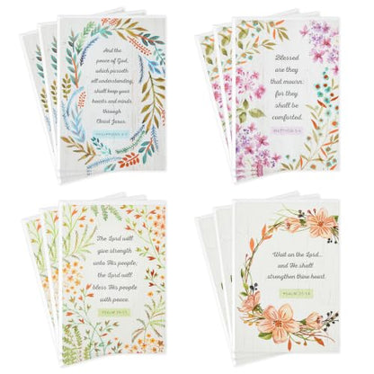 Hallmark DaySpring Assorted Religious Sympathy Cards, 12-Pack (Flowers)