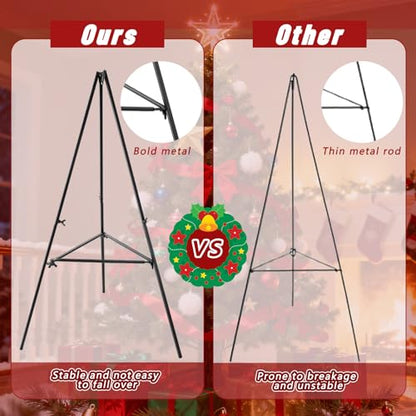 2 Pcs Christmas Metal Wreath Stand Holder,Wreath Holder for Grave - color: 2PCS Black, size: 30 Inch