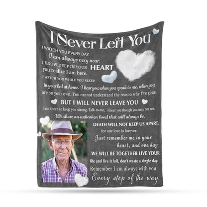 Arovene Ship Next Day, Custom Memorial Blanket with Photo - Printed in USA, A Hug from Heaven Blanket, Personalized Sympathy Gifts for Loss of Loved One Dad Mom Husband Wife Friend Dog Memorial Gifts - color: Style 06